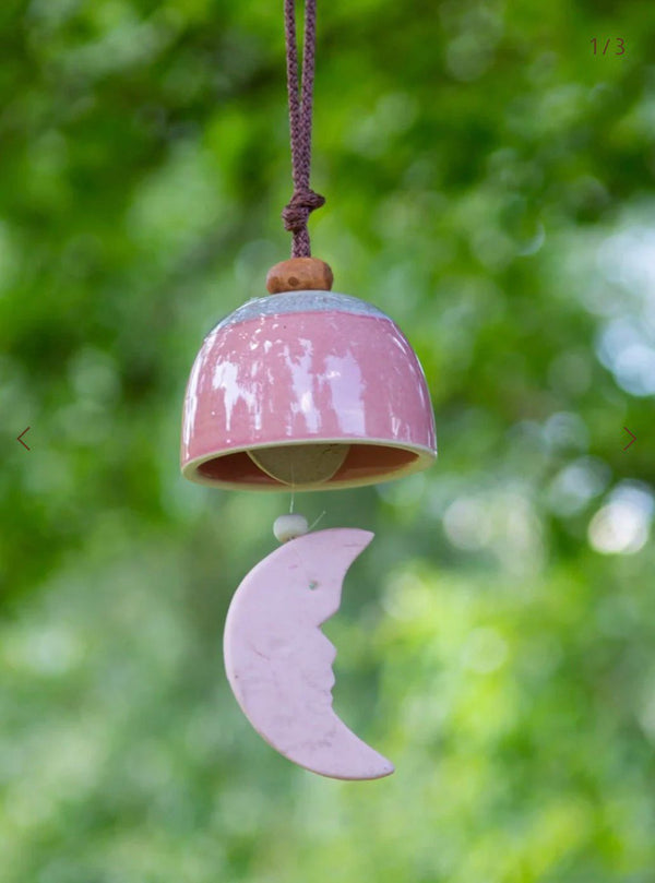 Celestial Whisper Ceramic Moon Chime