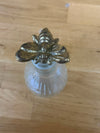 The Ritual Vessel — Ridged Glass Bottle with Golden Bee Stopper